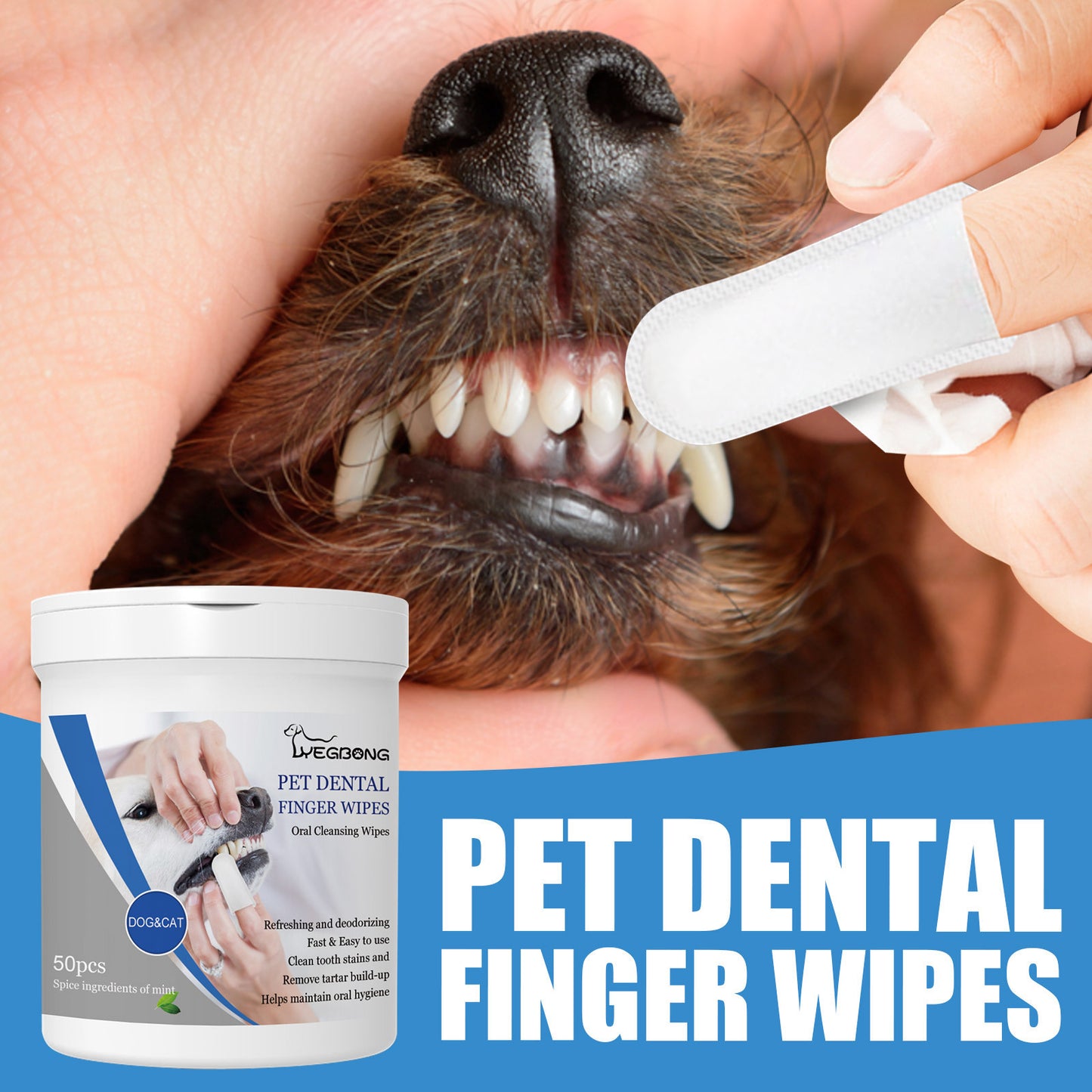 Pet Dental Finger Wipes