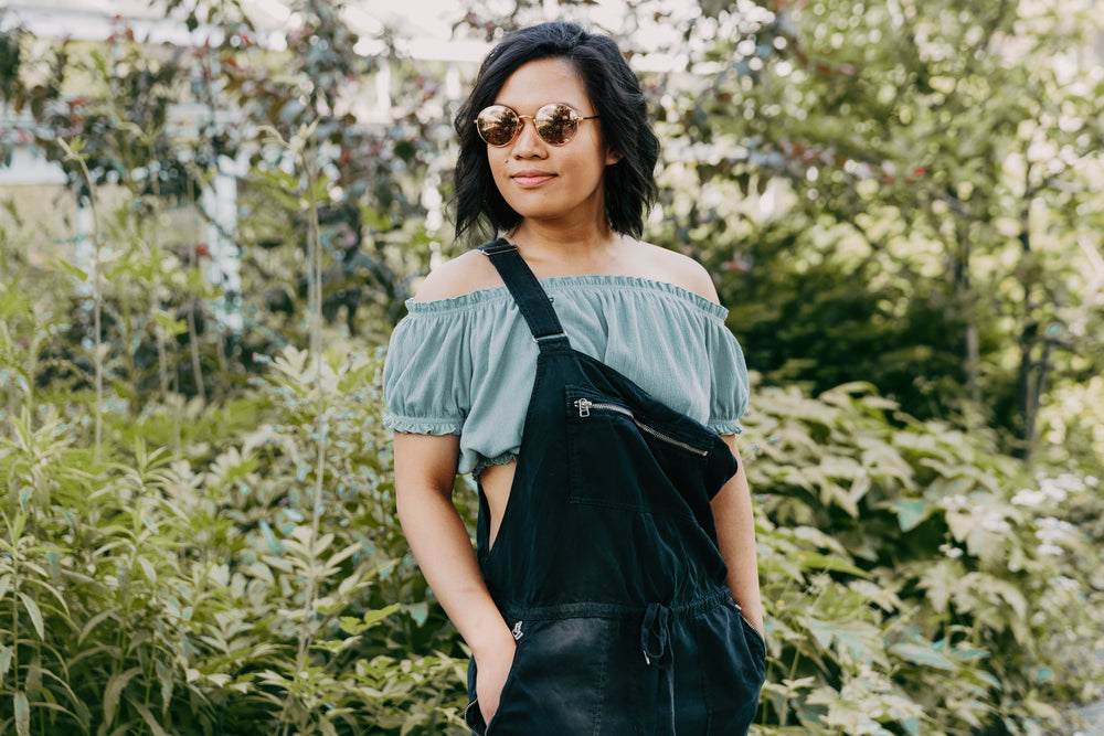 woman-in-fashionable-dungarees
